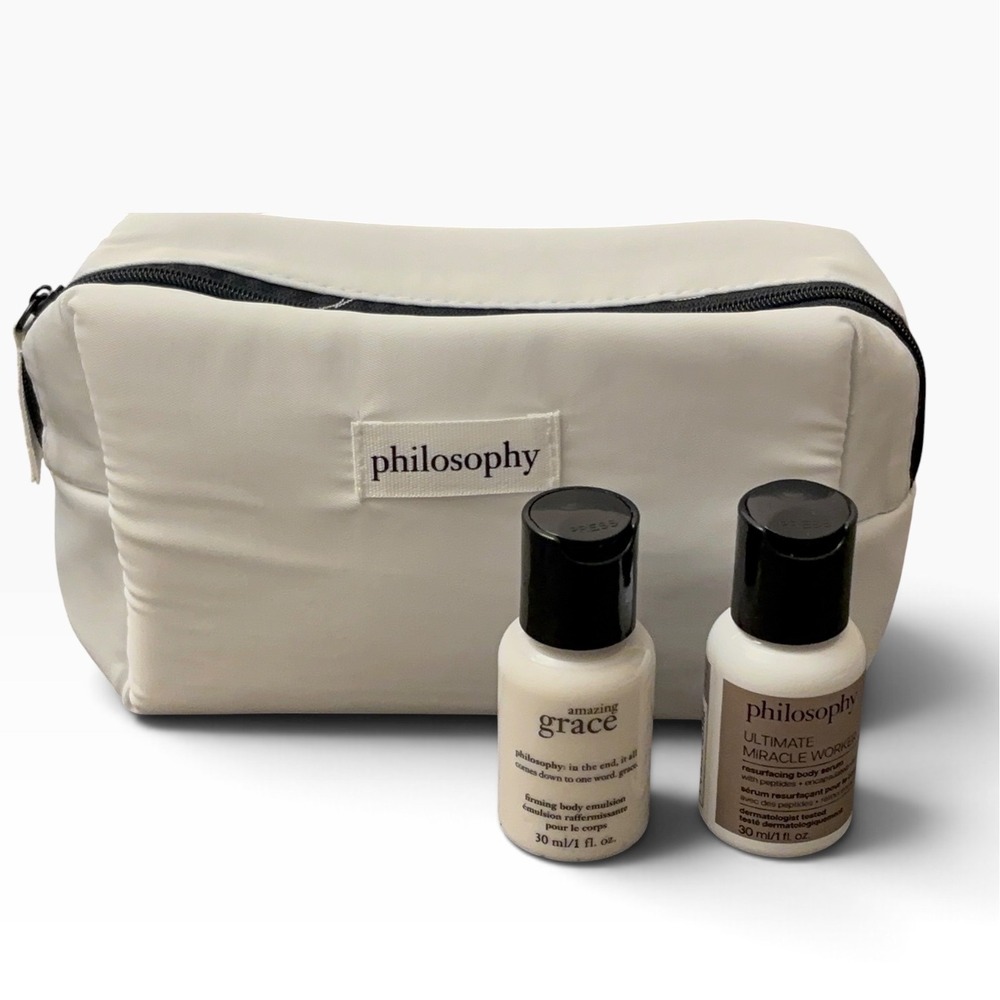 Philosophy Amazing Grace & Ultimate Miracle Worker Travel Set with Cosmetic Bag